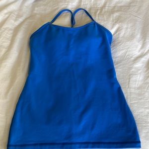 Size 6 tank top with a cross back - beautiful blue color-